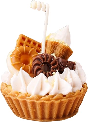 Vela de tarta de galleta, regalo de cumpleaños para mujeres, velas aromáticas de café, regalos de Navidad para compañeros de trabajo, cera de soja,