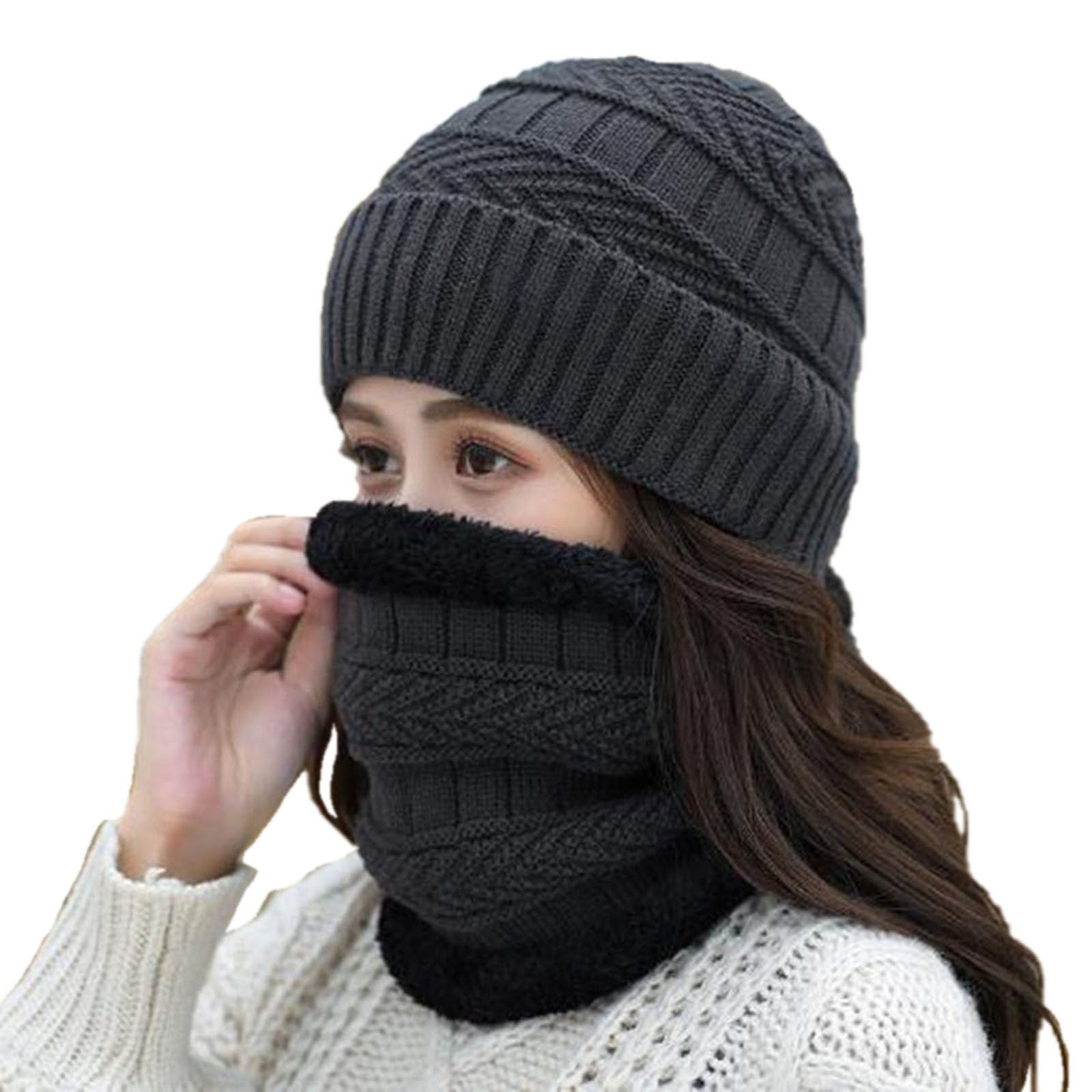 Set Da 3 Pezzi Cappello Invernale Guanti Sciarpa Lunga Per - Foto 11