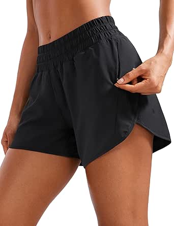 Short De Course Court Femme BALEAF - Séchage Rapide, UPF 50+, Poche Zippée, Taille Haute