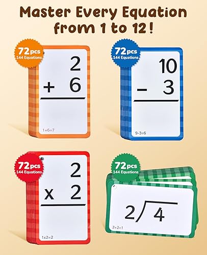 Miniatura 2 de JoyCat Tarjetas flash para niños de 4 a 8 años, tarjetas flash de matemáticas y tabla de manipulaciones de estallido, juego de manipulación de