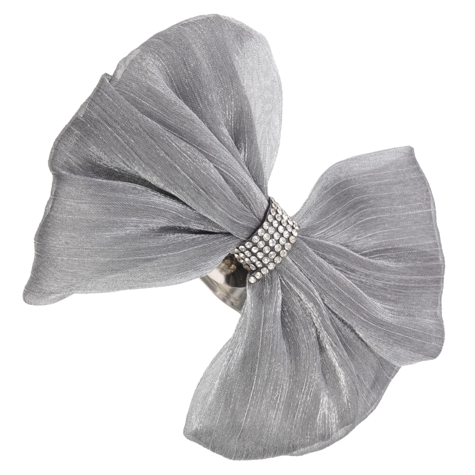 Vaguelly 4 Pièces Attaches de Rideaux Tulle avec Noeud Décorations Élégantes pour Fenêtres et Bureau et Faciles à Installer Gris pour Voilages