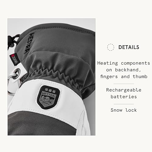 Miniatura 3 de Hestra Guante de esquí eléctrico de guantelete calentador eléctrico - grisblanco - 6