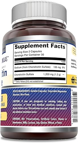 Miniatura 2 de Amazing Formulas - Suplemento de sulfato de condroitina de 1200 mg por porción, cápsulas, sin OMG, sin gluten, fabricado en Estados Unidos (1