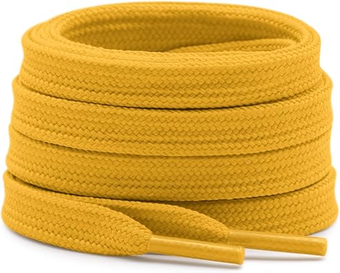DELELE Solid Flat Shoe Laces: 2 Pairs Thick Shoelaces for Sneakers
