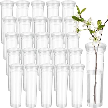 10Pcs 60ml Floral Tubes With Rack Holder - For Milkweed Cuttings & Raising Monarch Caterpillars