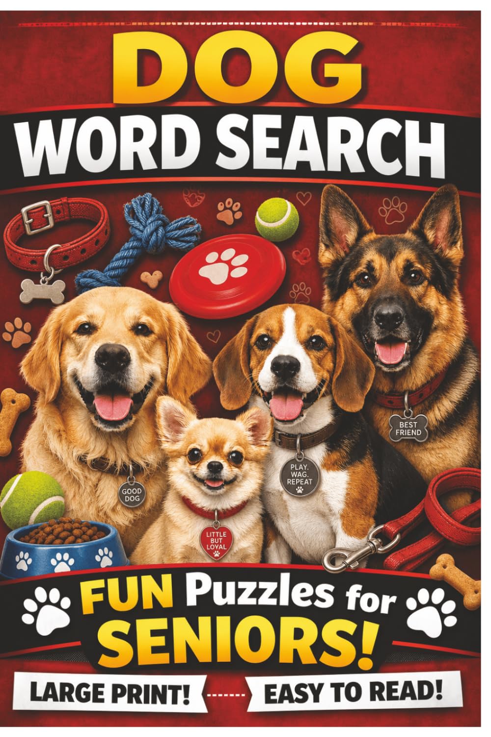 Dog Lover’s Word Search: A Large Print Puzzle Book for Seniors with 55 Dog Breed Challenges