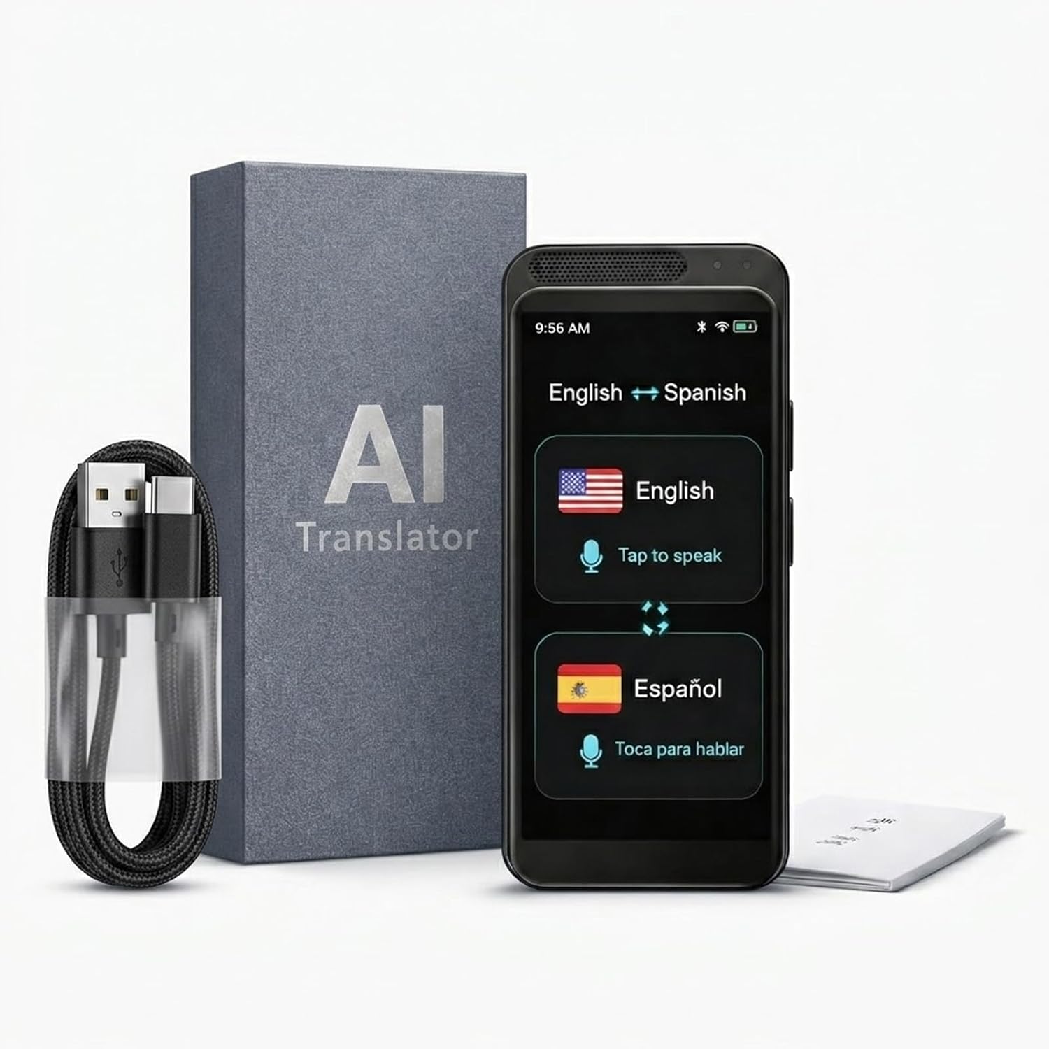 Language Translator Device, AI Travel Portable Two Way Voice Translator, Instant Offline No WiFi Needed, 150+ Languages Pocket Electronic Device with Camera, Traductor Portatil de Idiomas