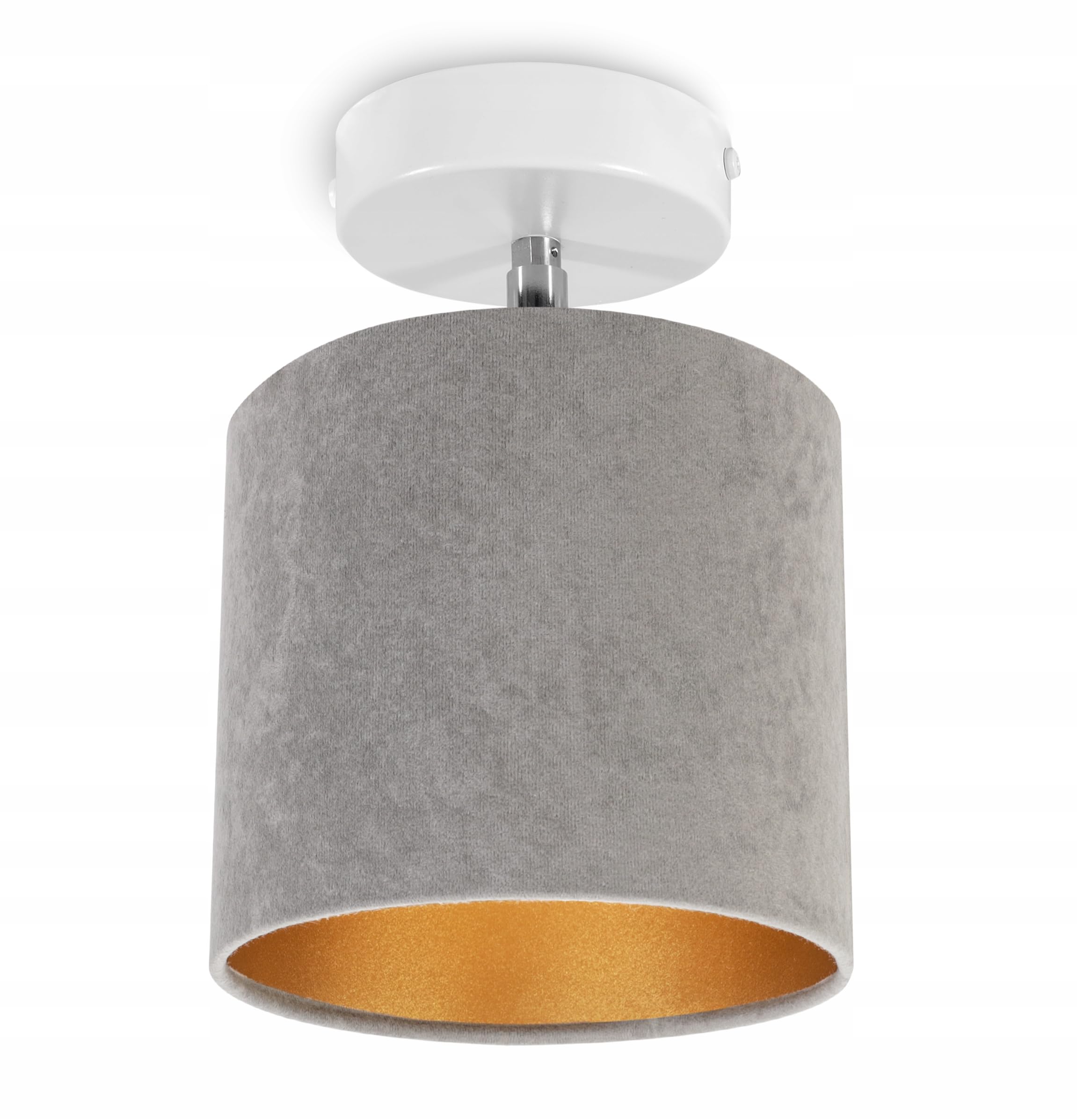 Light-Home Deckenbeleuchtung - Lampen Deckenlampen Milan Sammlung - Deckenlampe Industrial aus Metall und Stoff - Wandlampen 1-Flammig - Durchmesser 15cm - Grau mit Weiß