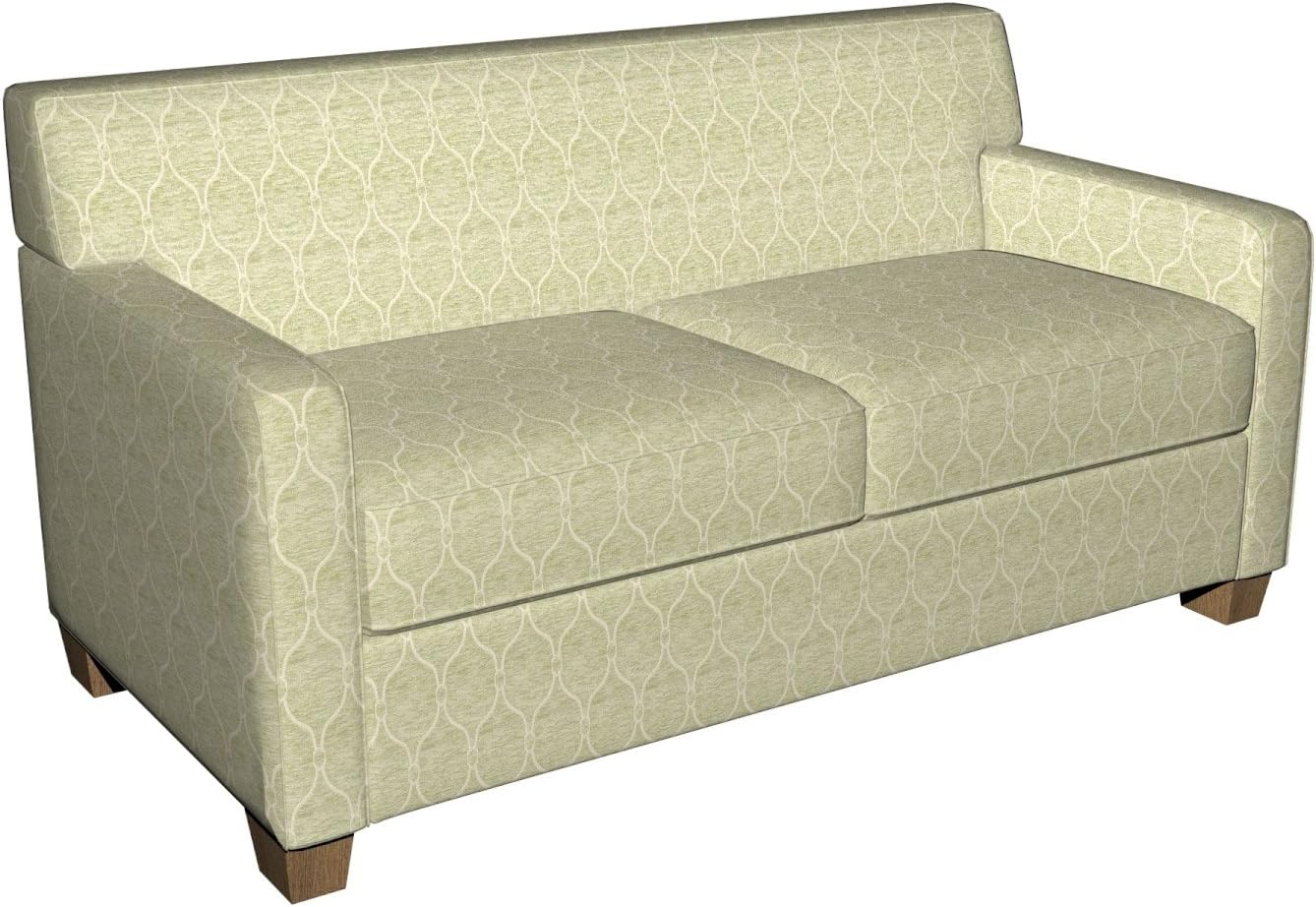 Light Green Woven Trellis Chenille Upholstery Fabric by The Yard - SKU: Athena Seaglass