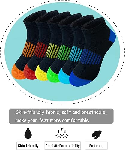 Miniatura 3 de JAMEGIO Calcetines de niño 18 pares de calcetines de corte bajo para niños, calcetines deportivos de media amortiguación, calcetines deportivos para