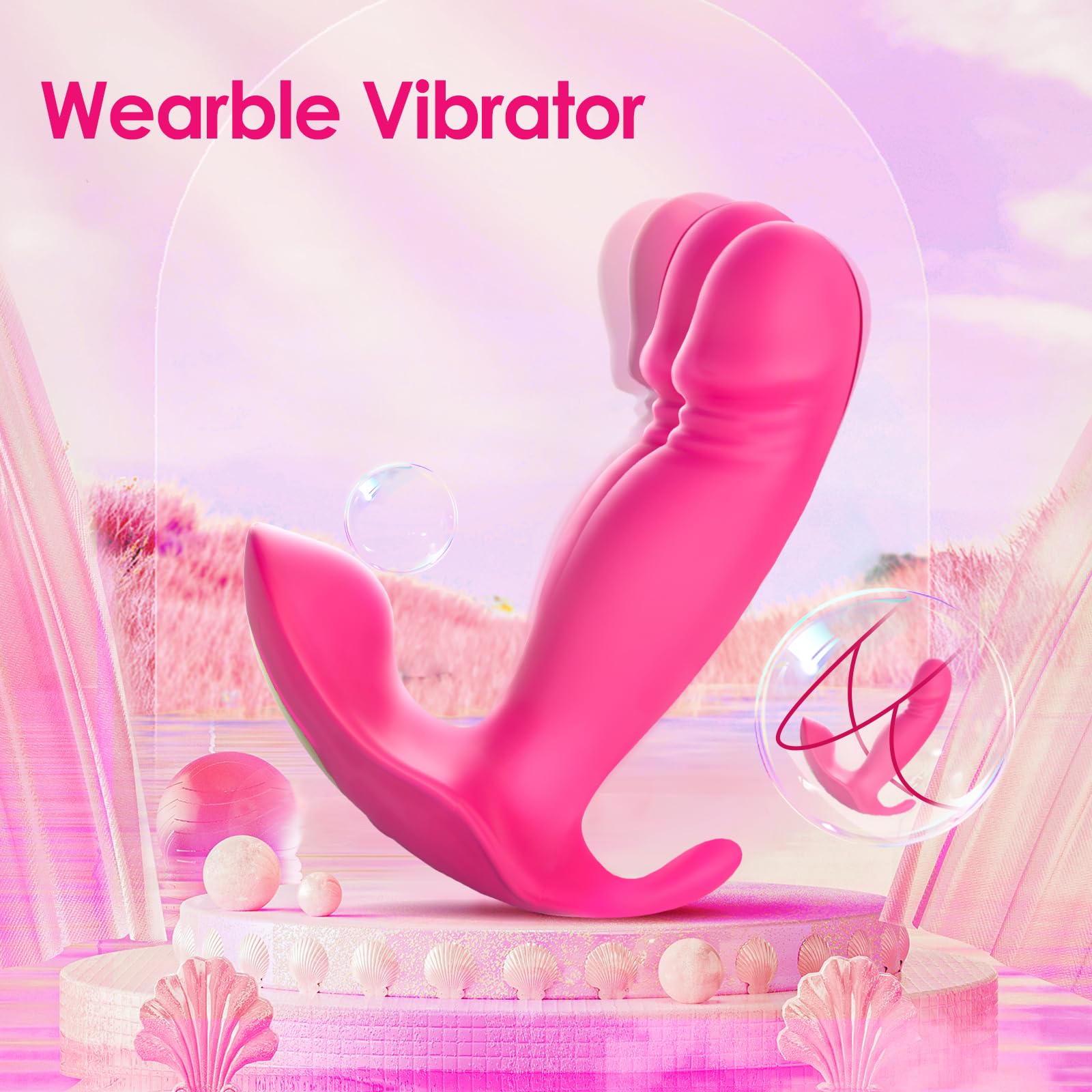 Sex Toy G Spot Vibrator Dildo -Wearable App Remote Control Panty Vibrators with 10 Quickly Wiggling & Vibrating Modes Anal Sex Toys Clitoral Nipple Stimulator for Female or Couples