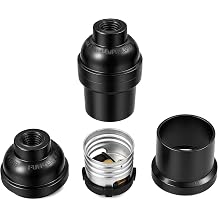 Lamp Socket Replacement 2 Pack E26 E27 Black Light Bulb Socket
