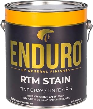 General Finishes Enduro RTM Water Based Wood Stain, 1 Gallon, Tint Gray