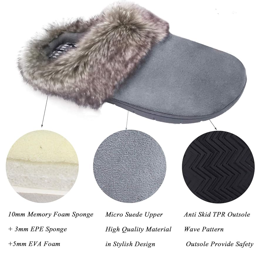 Pantofole Uomo Strong Souls - In Memory Foam Con Fodera Finta Pelliccia, Suola Antiscivolo - Foto 5