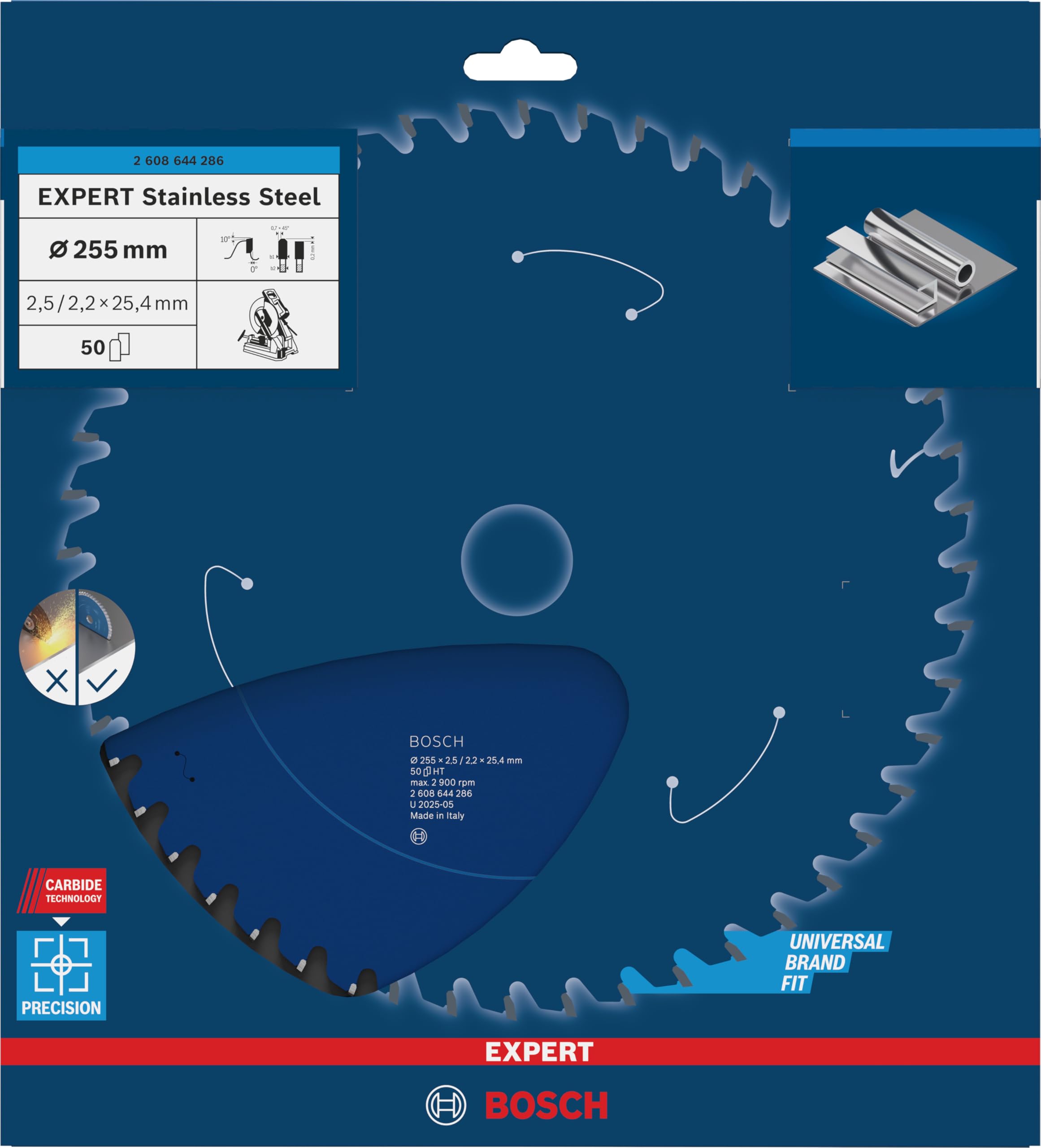 Hoja de sierra circular Expert for Stainless Steel 255 x 25,4 x 2,5 x 50