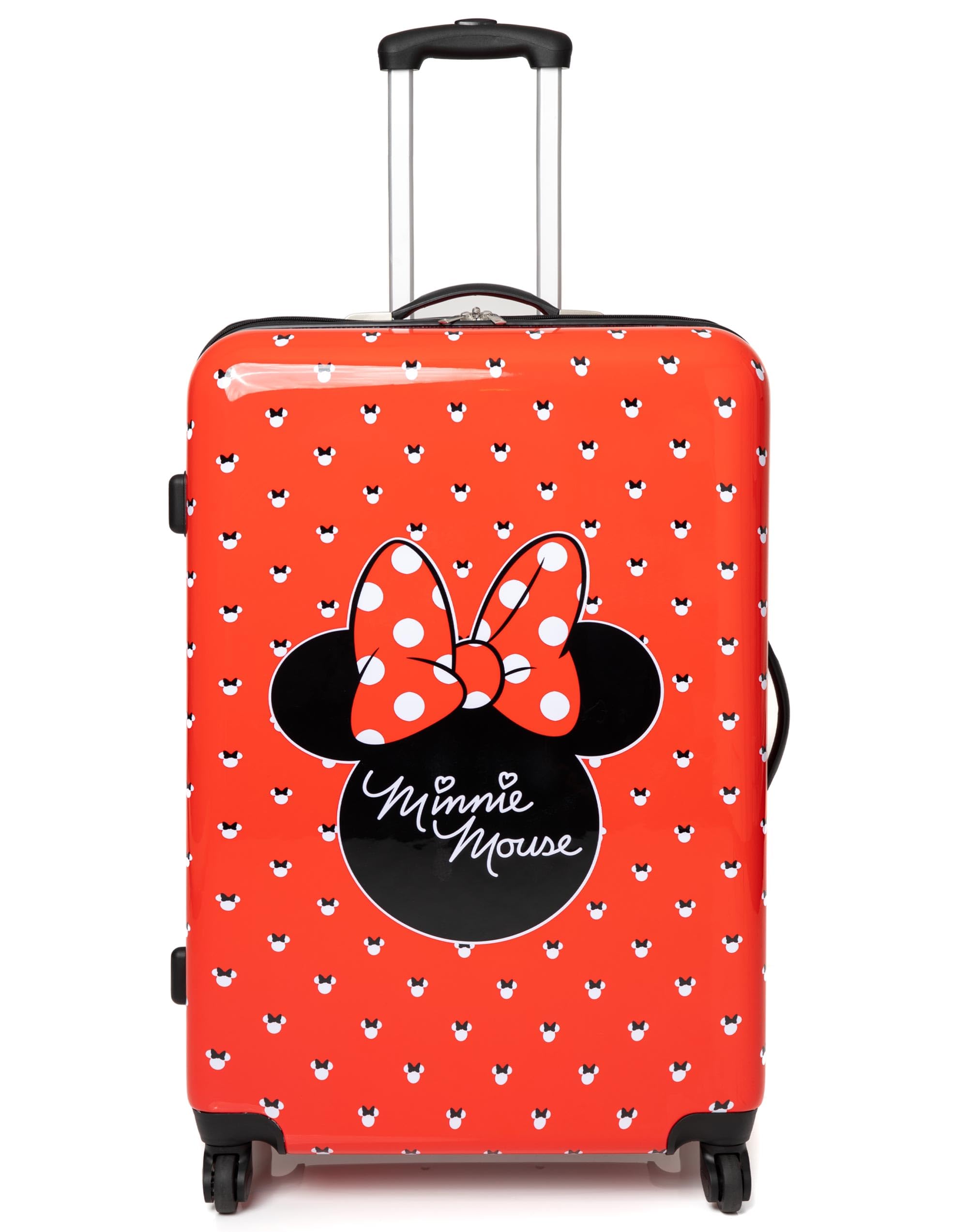 Disney Maleta Minnie Mouse para Adultos y niños | Cabina Opciones Pequeña, Mediana O Grande Bolsa de Equipaje | Mujer Niñas Rojo Tapa Dura Carro De Viaje De Mano