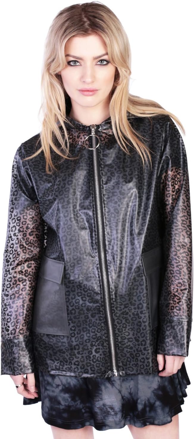 Disturbia Clothing Women's Animal Print Long Sleeve Jacket - Black - XX-Large