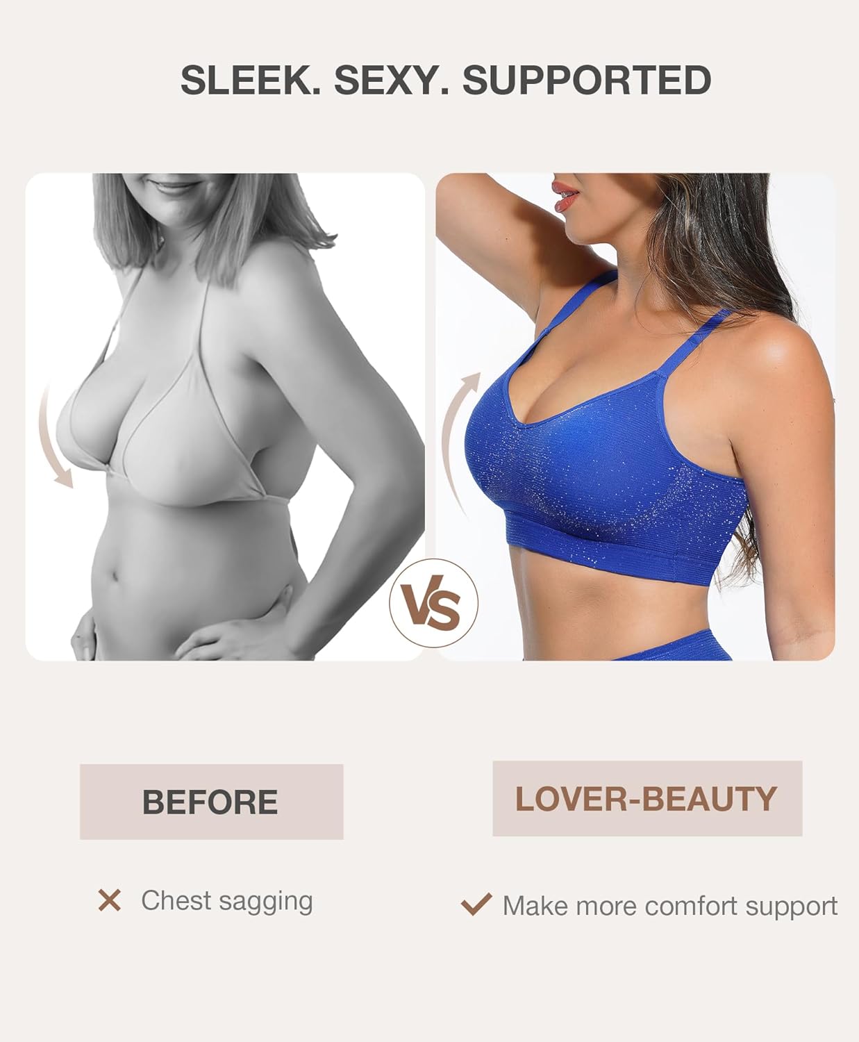 Lover-Beauty Wireless Bras for Women Deep V Neck Sexy Bralettes Full Coverage Push Up Bra - Image 6
