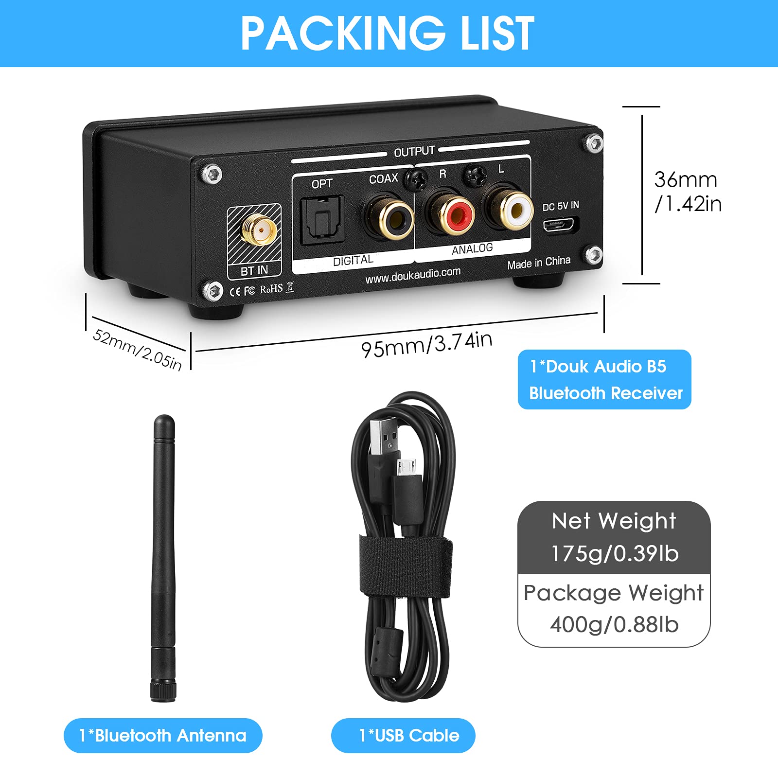 Avantree Oasis Plus Certified aptX HD Bluetooth 5.0 Transmitter