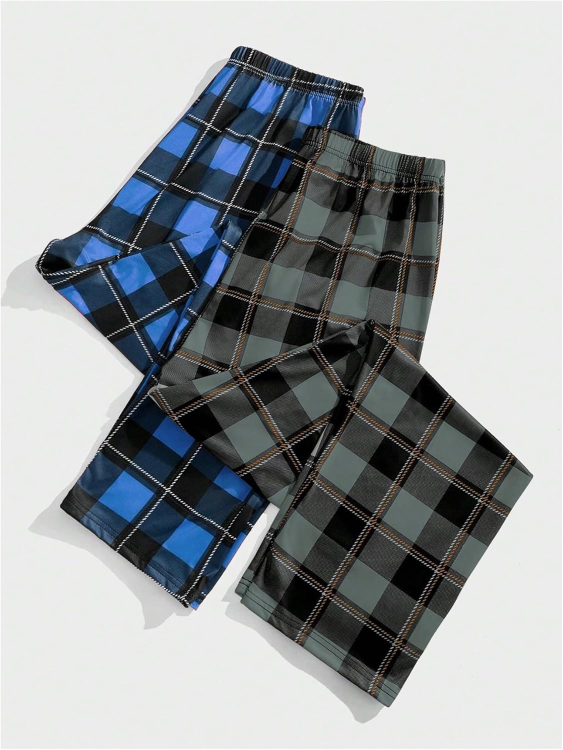 SOLY HUX Men's Plaid Pajama Pants 2 Packs Elastic Waist Sleep Bottoms Loungewear - Image 2