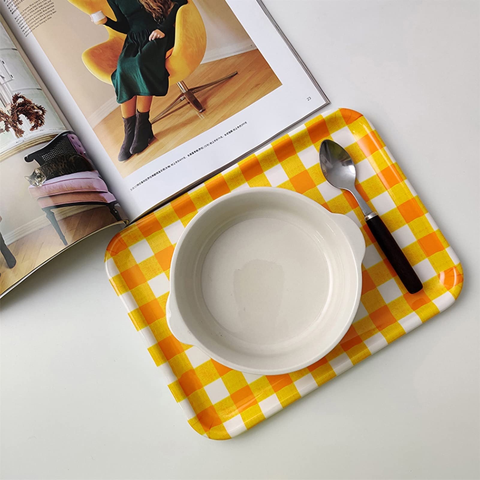 Bandeja/Bandeja Comer Bandejas de servicio Bandejas de servicio de desayuno Bandeja rectangular decorativa Conjunto de bandejas de alimentos Bandelero de la bandeja de la bandeja for la cena de la fie