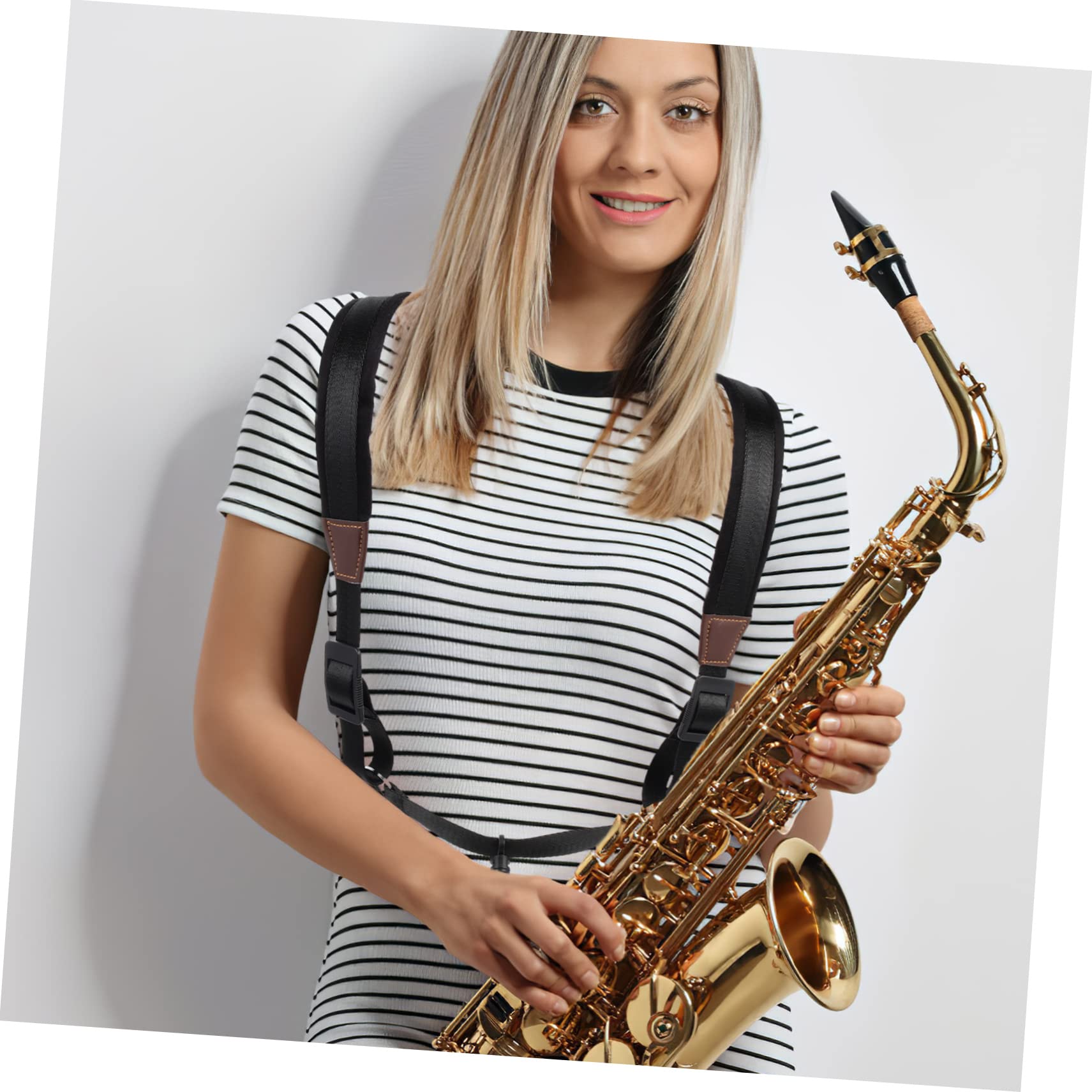 TOYANDONA Verstellbarer Kinder Saxophongurt aus Plüsch und Nylon Bequemer Saxophon Schultergurt mit Gepolstertem Design für Komfortables Spielen und Lange Nutzung