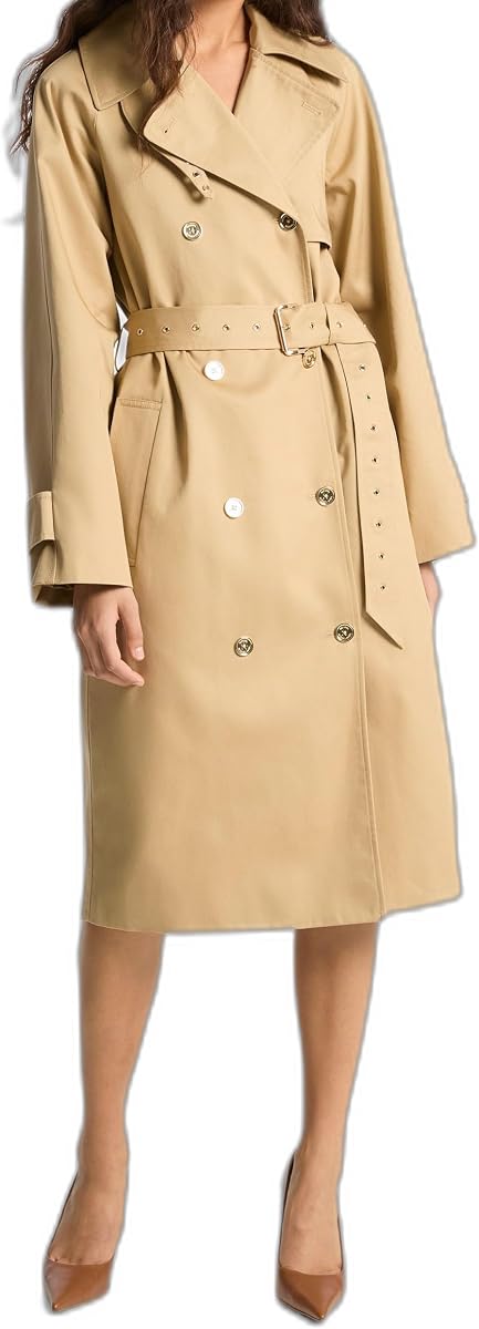 Michael Kors Women's Double Breasted Oversize Belted Trench Coat