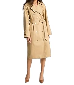 Michael Kors Womens Double Oversize Belted Trench Coat