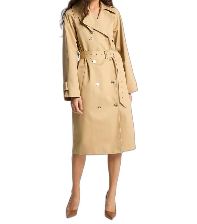 Michael Kors Womens Double Oversize Belted Trench Coat