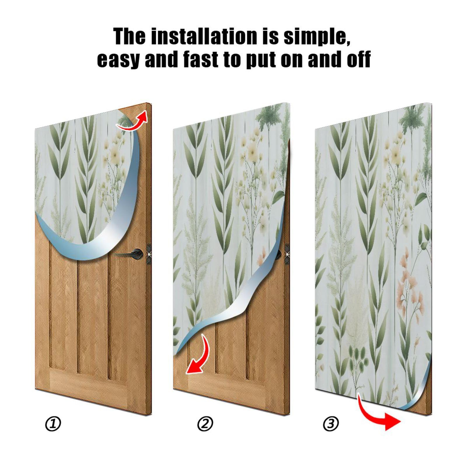 FLildon Nature Leaves Door Cover Decoration, Party Accessory Porch Decor for Festive Ornament Room Door Covers 36 x 98 Inch