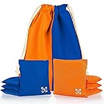 Play Platoon Professional Cornhole Bags - Set of 8 Regulation All Weather Two Sided Bean Bags for Pro Corn Hole Game - 4 Orange & 4 Royal Blue