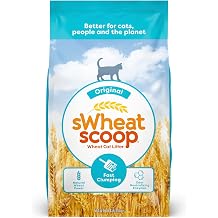 sWheat Scoop Natural Wheat Cat Litter, Original, Fast Clumping with Odor Neutralizing Enzymes, 14 Pound Bag