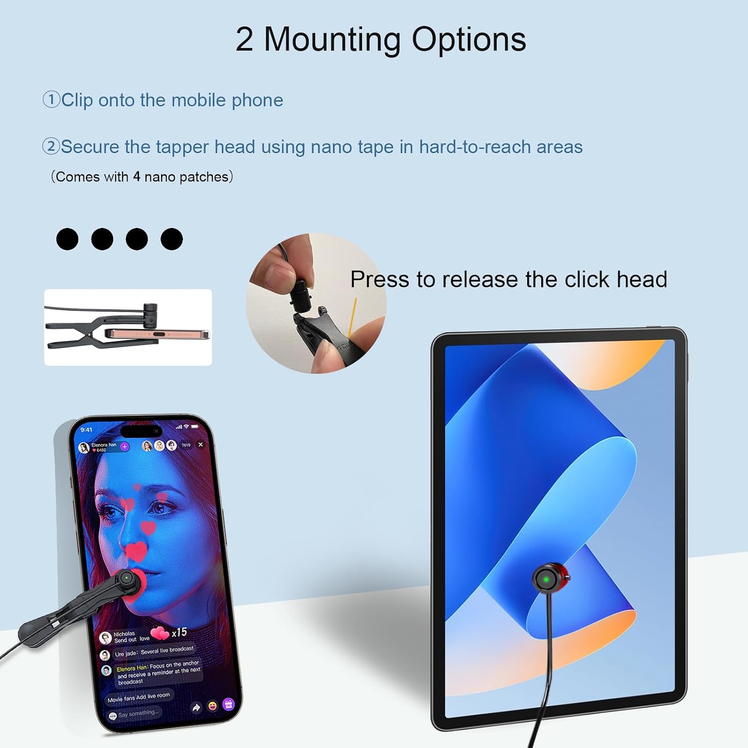 Smartphone Auto Clicker: 117 Adjustable Speeds | Fast Click | Random Speed Mode | Completely Silent | for TikTok Live Likes, Mobile Gaming, Lightning Deal, Reward Task