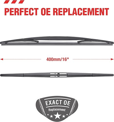 Miniatura 6 de BERG REGEN Escobillas de limpiaparabrisas trasero de 16 pulgadas (16-B), repuesto para Odyssey 2022-2005, Insight 11-10, Passport 22-19, Forester