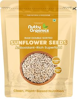 NUTTY ORGANICS Natural Sunflower Seeds 200GM | Raw Sunflower Seeds for Eating- Diet Food | Healthy Snack | Raw Seeds | Wei... Price In India