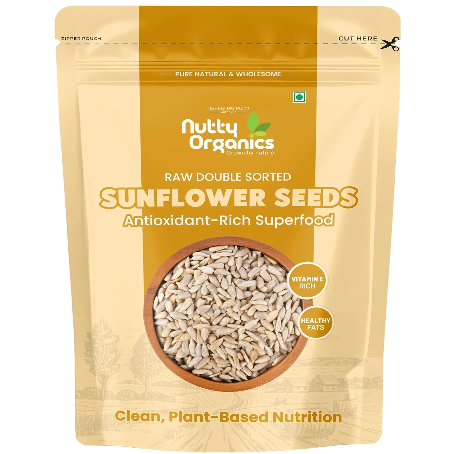 NUTTY ORGANICS Natural Sunflower Seeds 200GM | Raw Sunflower Seeds for Eating- Diet Food | Healthy Snack | Raw Seeds | Wei...
