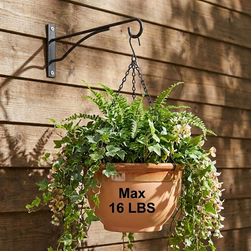 Eyrosa Pflanzenaufhänger, 20,3 cm, 6 Stück, hängende Pflanzenhalterung für Wand, Zaun, Veranda, Outdoor, Indoor, Metall-Pflanzenhaken für Korb, Blume, Pflanzgefäß, Futterspender, Laterne, Windspiel
