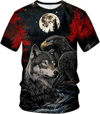 Blissboy Funny Animal Graphic T-Shirt Novelty Short Sleeve Crewneck Shirt