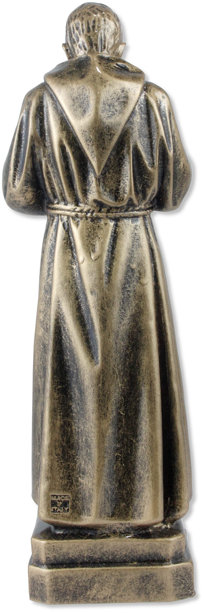Proposte Religiose Statue St. Pio von Pietrelcina aus Kunstharz, 30 cm, bronzefarben, hergestellt in Italien