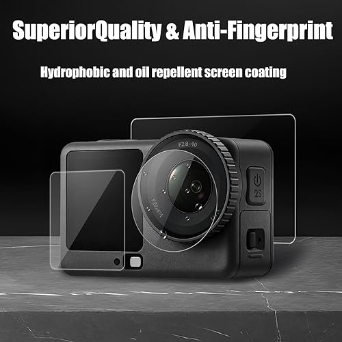 Miniatura 5 de TQLGY Protector de pantalla de vidrio templado para DJI OSMO Action 6 Accesorios con protector de lente de cámara, Ultra HD, antiarañazos,