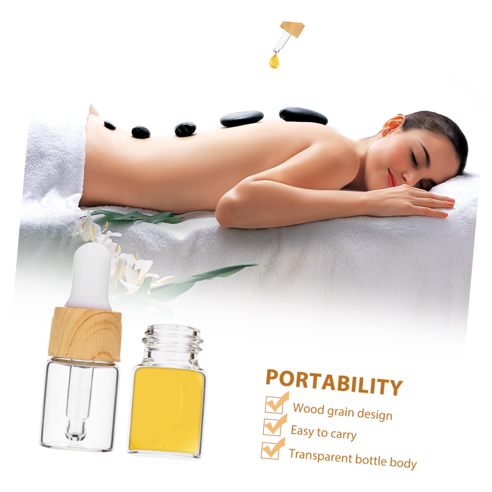 Beaupretty 24 Piezas Cuentagotas De Vidrio De Grano De Madera Aceite Esencial Para Aceites Esenciales Frascos Cuentagotas De Vidrio Transparente Vertidor De Medicina Viajar Botella Mini