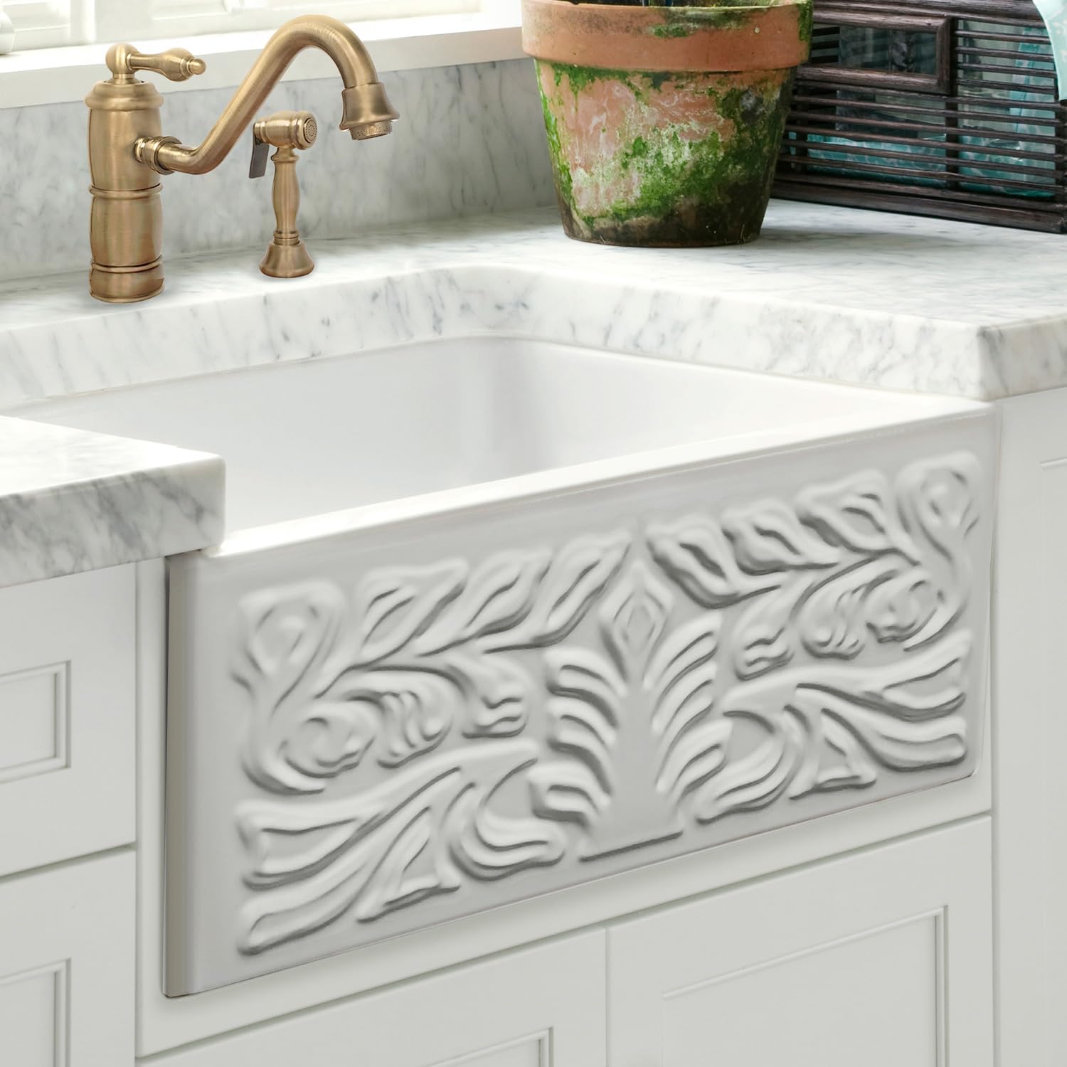 Whitehaus Collection WHFLGO3018 30-Inch White Reversible Series