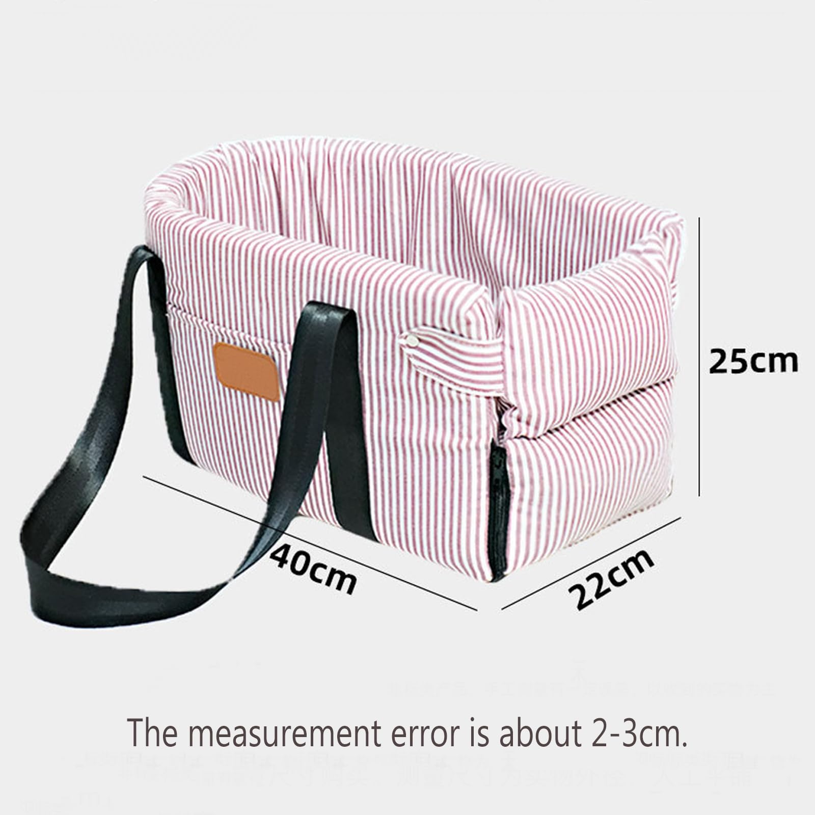 Consolle Centrale Seggiolino Auto per Cani Gatti Seggiolino Auto per Braccioli per Animali Domestici Lavabile e Staccabile con Corda di Sicurezza per Viaggi,in Uscita,Beige Stripes
