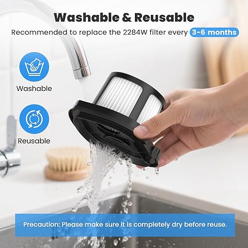 Miniatura 4 de Paquete de 4 filtros de repuesto de vacío de 2284 W para Bissell Pet Hair Eraser Filter Hand Vacuum 2284W 2390 2389 2390A, comparado con las piezas