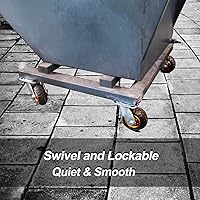 Vista 3 de Juego de 4 ruedas giratorias industriales de 8 pulgadas, ruedas de goma para banca de carrito, tiendas, ruedas de repuesto para exteriores con 2