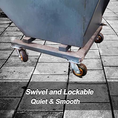 Miniatura 3 de Juego de 4 ruedas giratorias industriales de 8 pulgadas, ruedas de goma para banca de carrito, tiendas, ruedas de repuesto para exteriores con 2