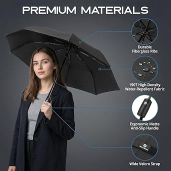 Liberty Imports 3 Pack Windproof Travel Umbrellas Compact Auto Open