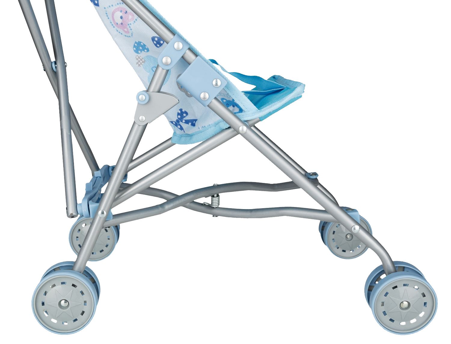 Idena 40069 - Bambola Buggy Orso Pieghevole Motivo, Blu