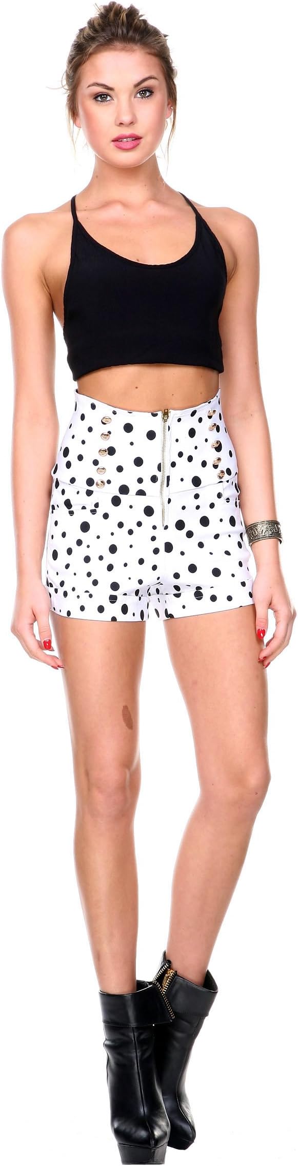 Stanzino® Women's High Waist Polka Dot Casual Shorts