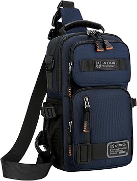 O-TBOST Crossbody Sling Backpack Sling Bag for Men Travel Hiking Chest Bag Daypack Blue